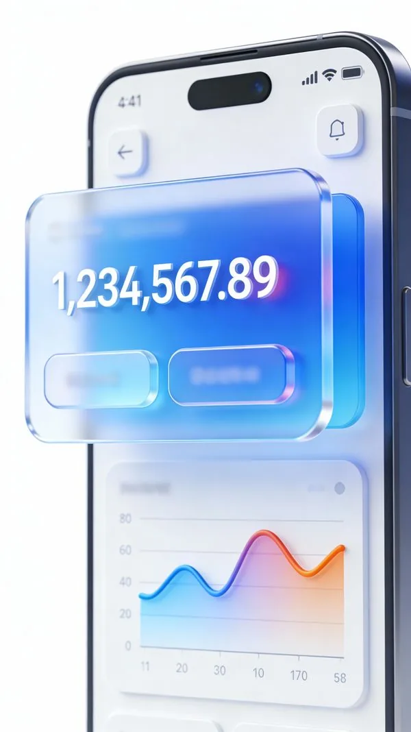 Example image for the C4D-Style Finance App UI prompt