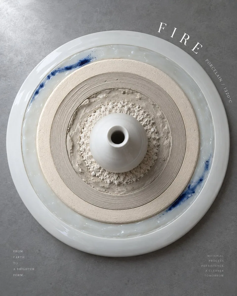 Example image for the Ceramic Kiln Fire Growth Rings Poster prompt
