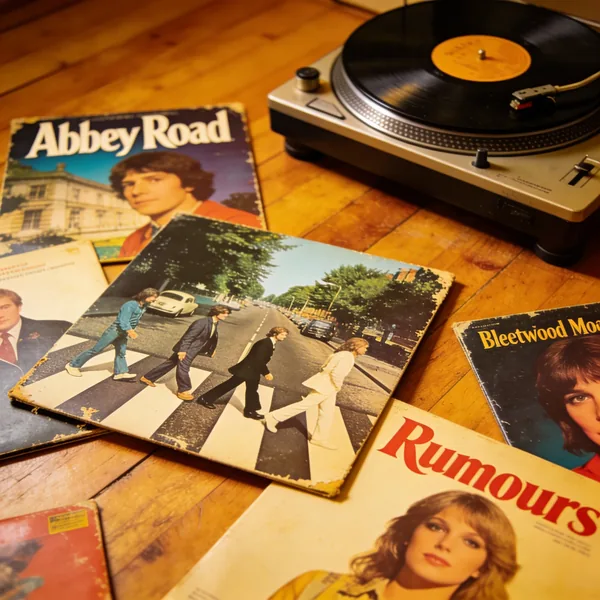 Example image for the Vintage Vinyl Records Collection prompt