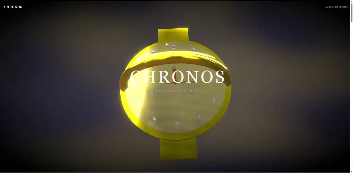 Example image for the Luxury 3D watch product experience page (Next.js + Three.js) prompt