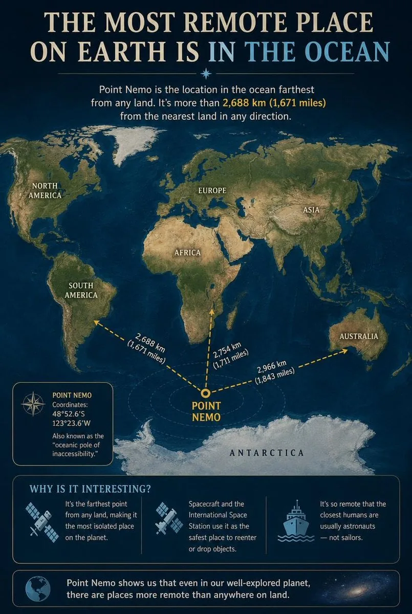Example image for the Point Nemo Remote Ocean Map Infographic prompt
