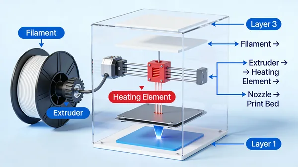 Example image for the 3D Printer Works Diagram prompt