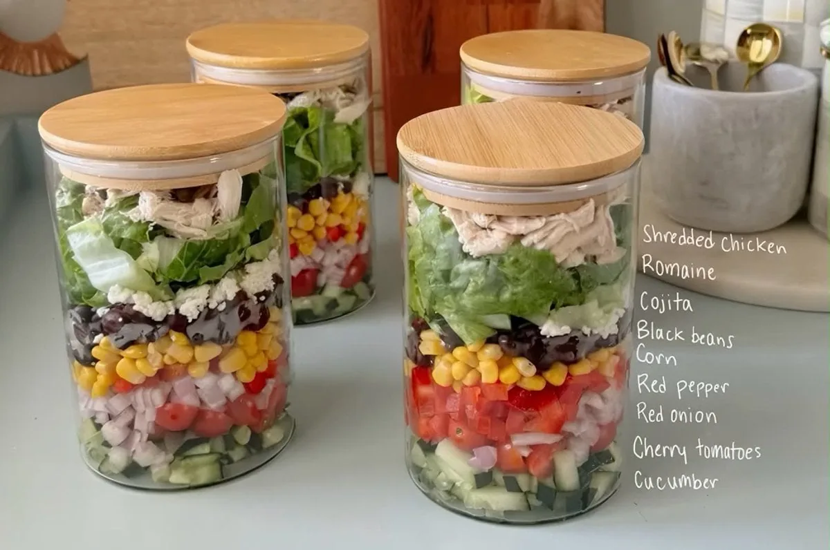 Example image for the Layered Chicken Salad Meal Prep Jars prompt