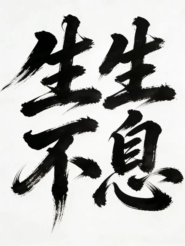Example image for the Endless Vitality Cursive Poster prompt
