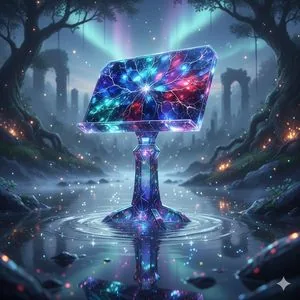 Example image for the Mystical Crystal Music Stand Image prompt