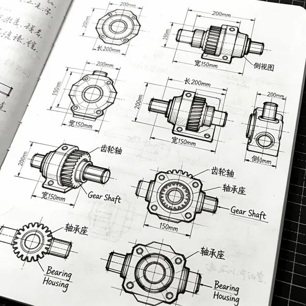 Example image for the Mechanical Design Sketch Notes prompt