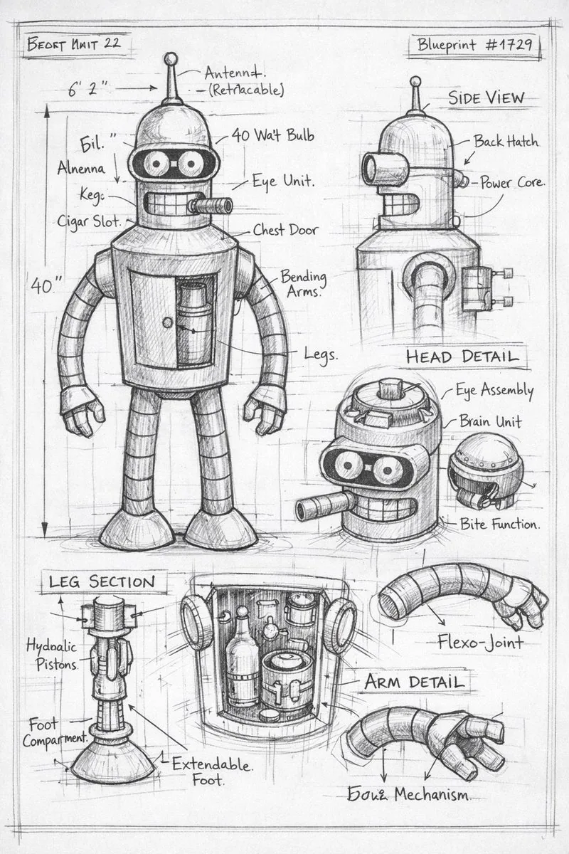 Example image for the Pencil Sketch Schematic prompt