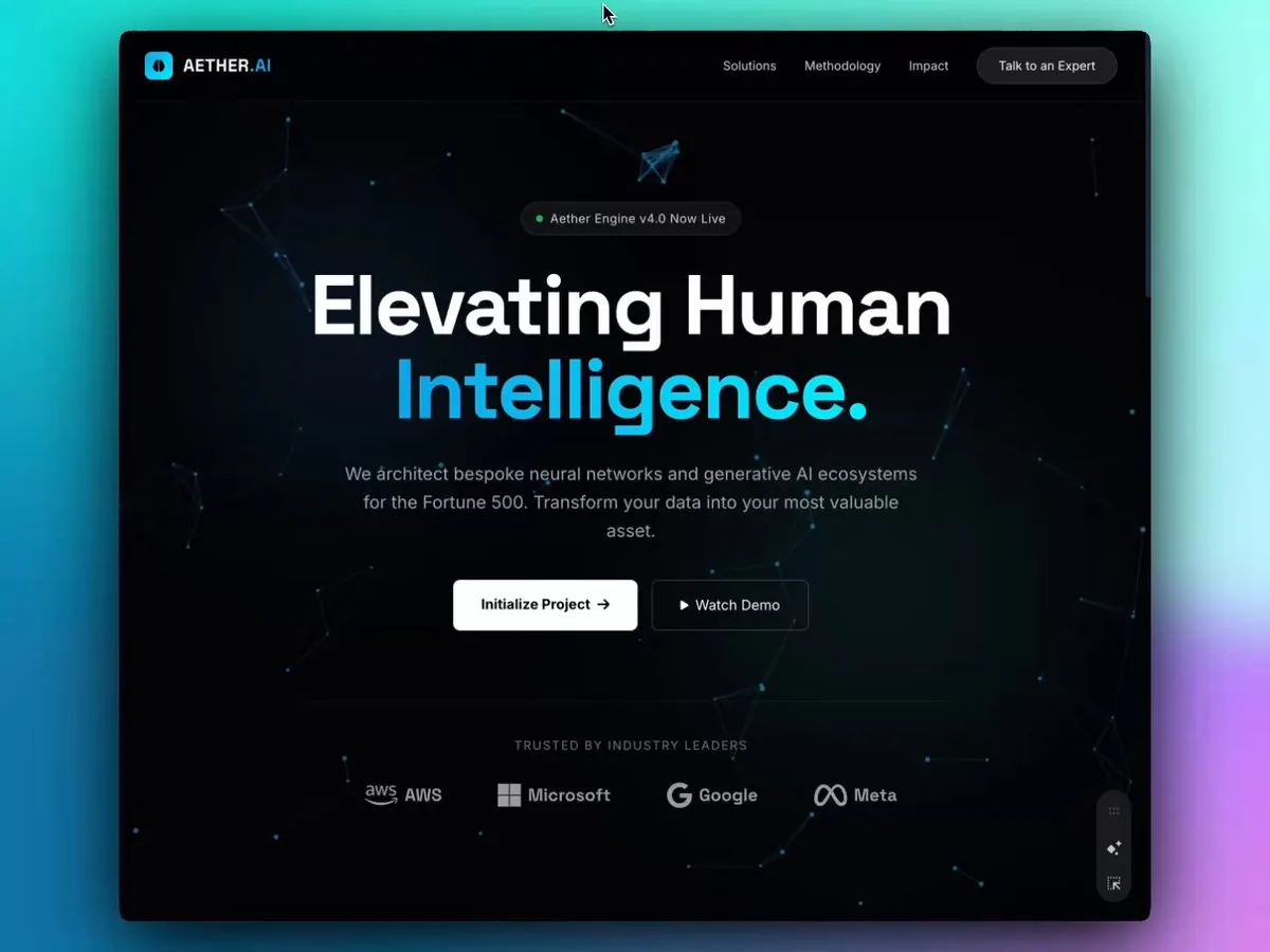 Example image for the Enterprise landing page with interactive responsive design prompt