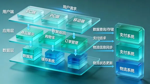 Example image for the 3D E-Commerce Platform Architecture Diagram prompt