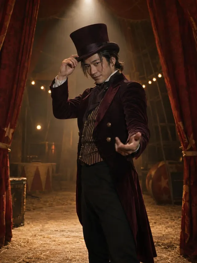 Haunted Ringmaster Halloween AI photo style: example 1