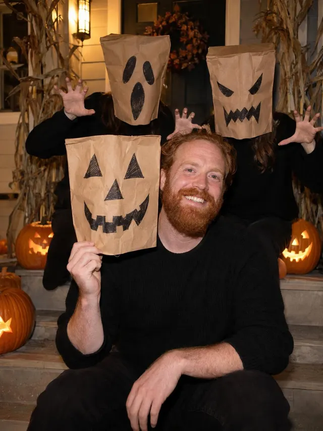 Paper Bag Head Halloween AI photo style: example 1