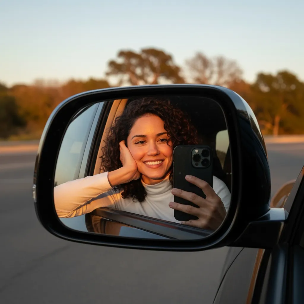 Car Mirror Selfie example