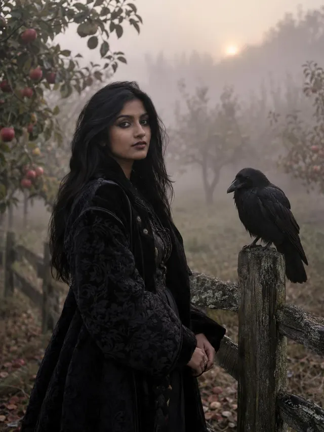 Raven Companion Halloween AI photo style: example 1