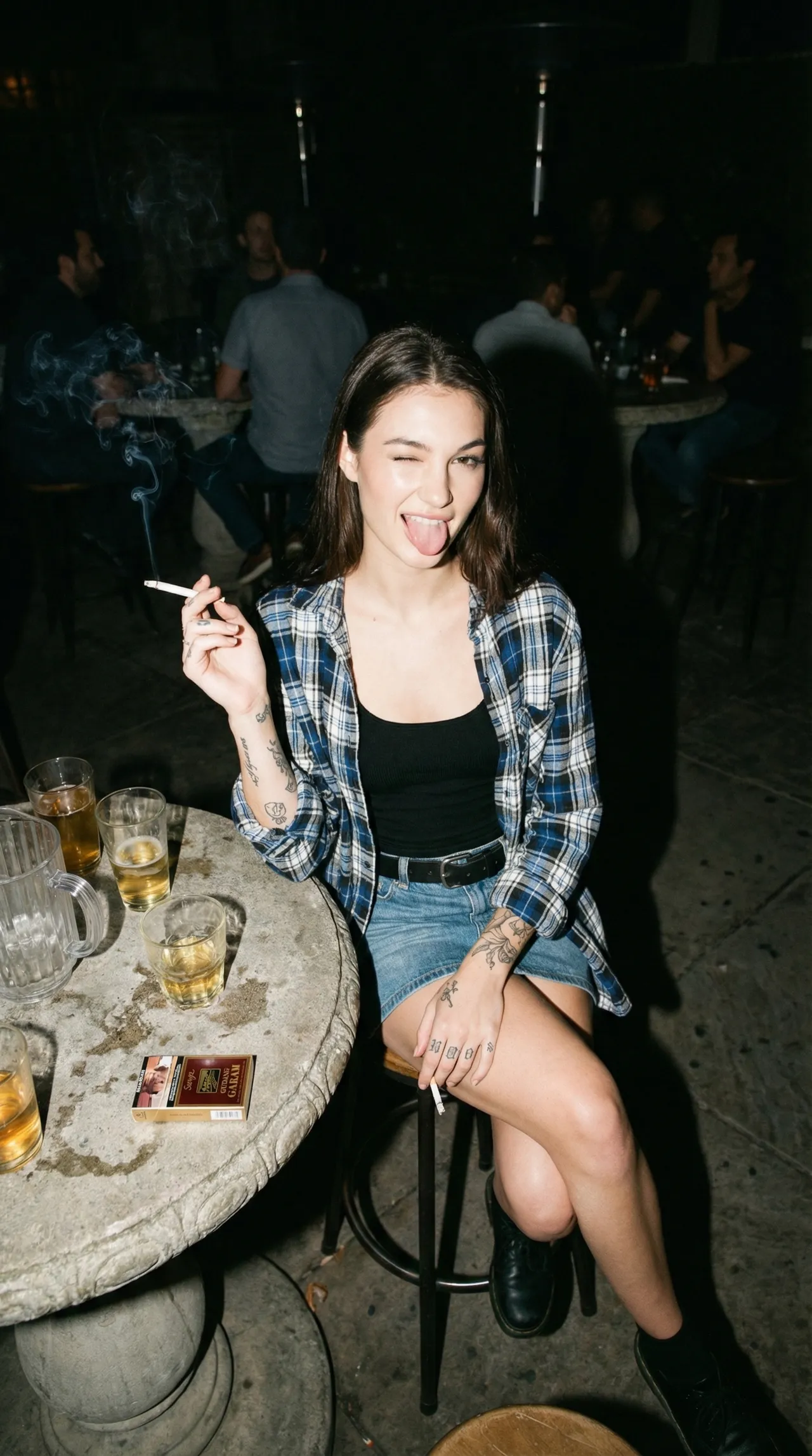 Nightlife Candid Flash Photography Trend Portraits Generator example